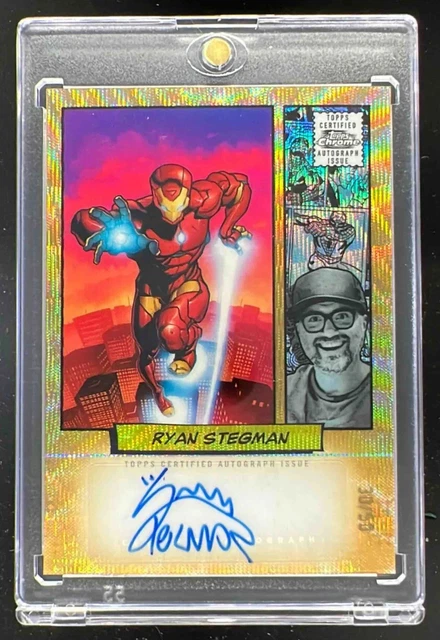 2024 Topps Chrome Marvel Authentic Artist Gold Wave #CA-RS Ryan Stegman Autogramm /50