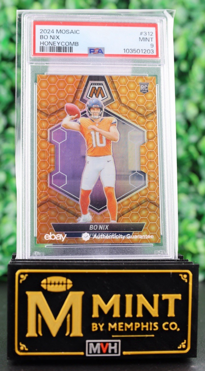 Bo Nix 2024 Panini Mosaic Rookie Honeycomb RC #312 SSP Case Hit PSA 9 Broncos
