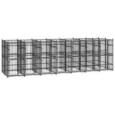 Dog Kennel Black Powder-coated steel 12.9 sq ft Locks