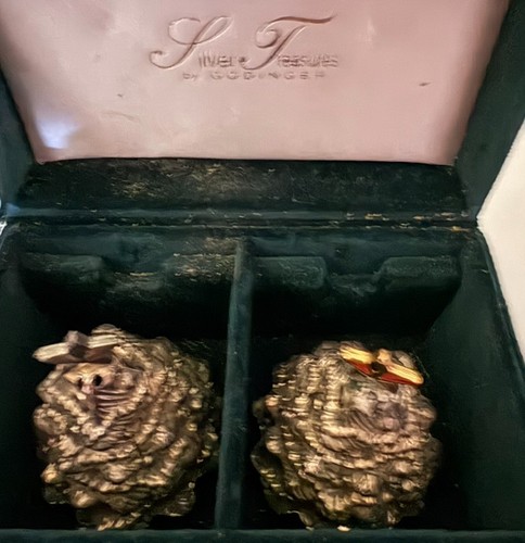 Godinger Silver Plated Christmas Trees Salt and Pepper Shakers w/ Original box - Picture 6 of 10