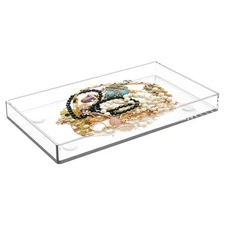 11 Inch Clear Acrylic Tray Kitchen Serving Tray Vanity Decorative Tray Organizer