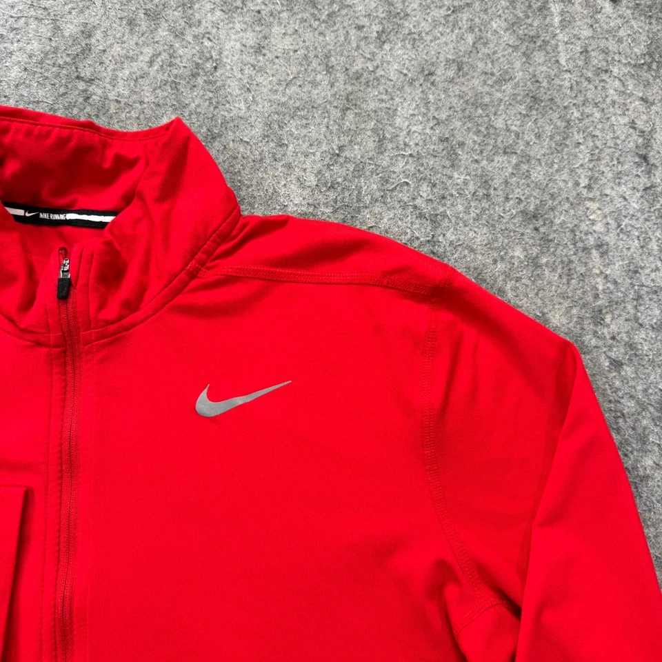 Nike DRI-FIT Element 1/4 Cremallera Correr Pullover Manga Larga Camisa Hombres M Rojo 27" Foto 3 de 4