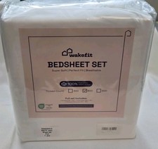 Full Sheet Set 400TC 100 Cotton Sateen White Factory Sealed NEW