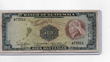 1966 Guatemala $100 Quetzales note
