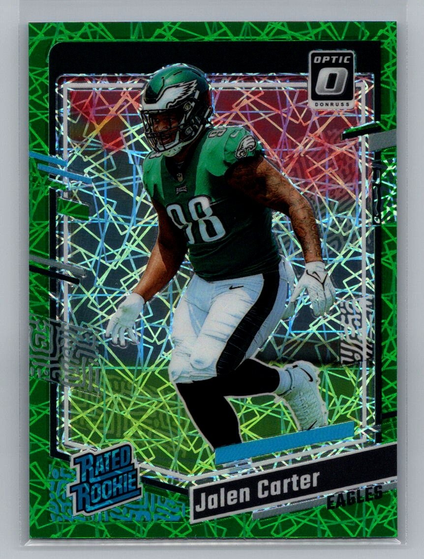2023 Donruss Optic Jalen Carter Eagles Green Velocity Rated Rookie #281 11329
