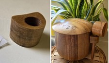 Ryze Ritual Canister Scoop Holder, Real Wood Canister Not Included 