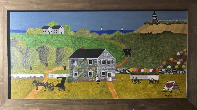 Phyllis Horton 1930-2014 Folk Art Oil Painting “ Granny’s Flowers “