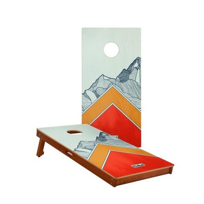 Mahogany Cornhole Boards Mount Elakai Foldable Legs UV Resistant Outdoor