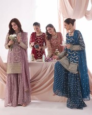 INDIAN SALWAR KAMEEZ PAKISTANI WEDDING PARTY DRESS WEAR BOLLYWOOD SUIT SHARARA