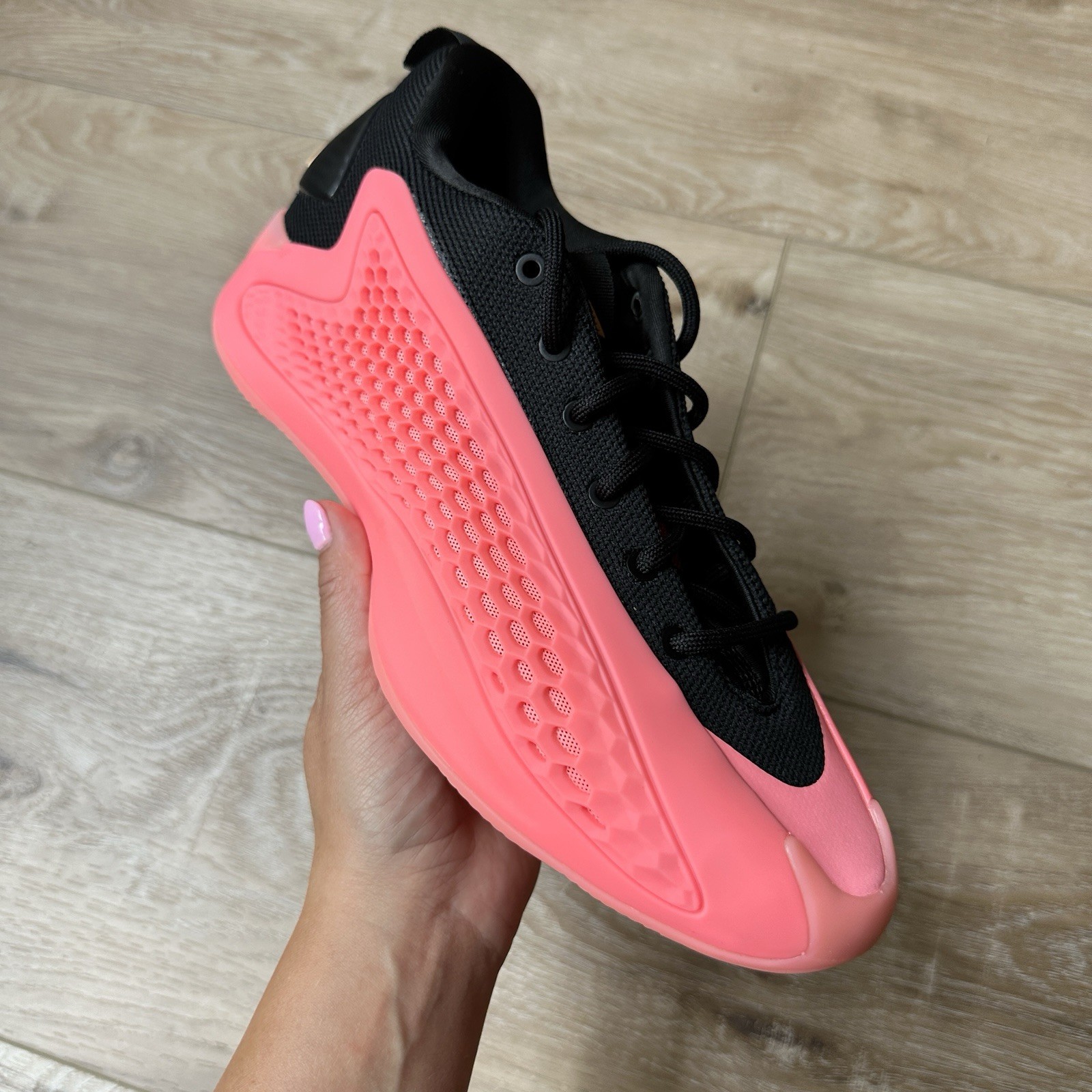 adidas AE 1 Low Mural Black Pink Basketball Shoes Women's Sizes 8-8.5 JI4068