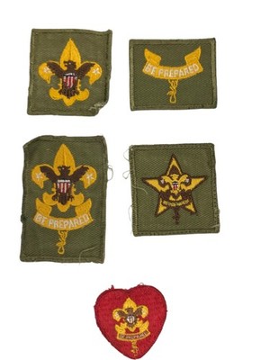 1950s-60s Boy Scouts Complete Rank Set Tenderfoot - Life Patch WORN (WSJ1010)
