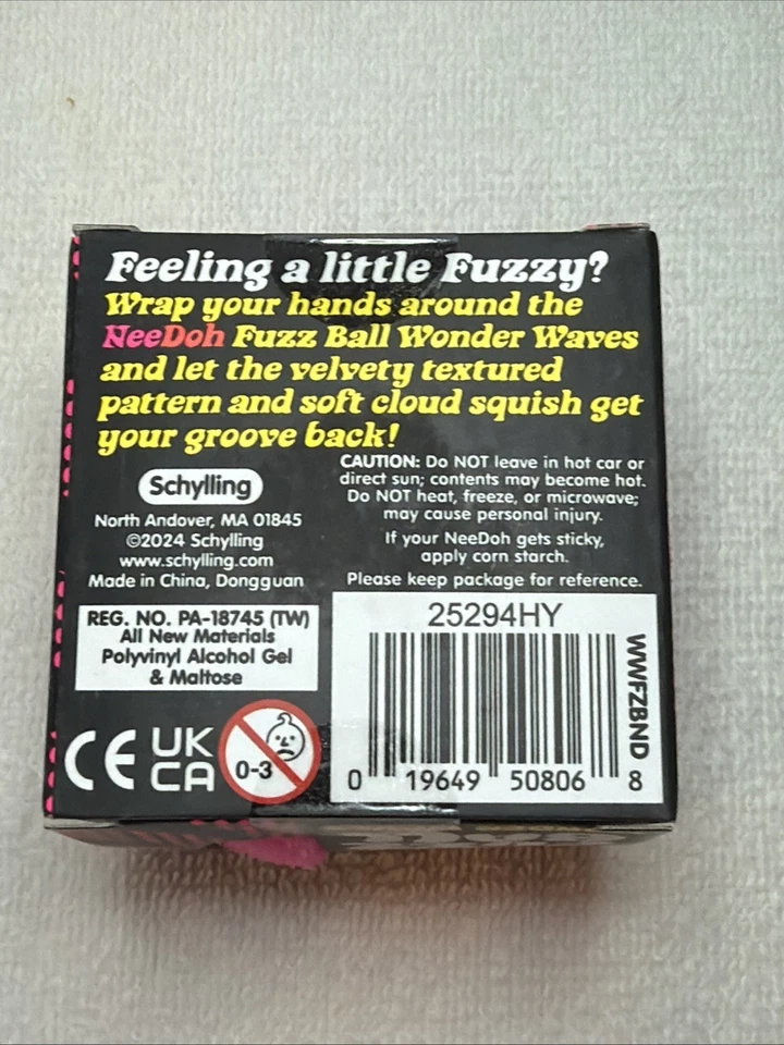 SELTEN ROSA Needoh Fuzz Ball Wonder Waves The Velvet Squeeze Nee Doh Quetschspielzeug - Bild 2 von 2