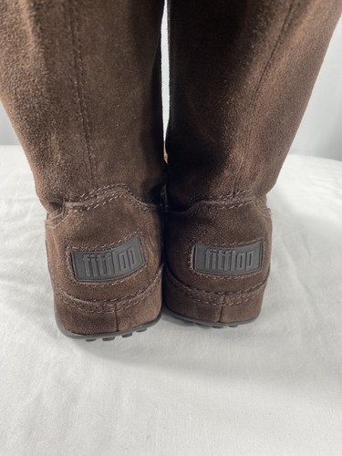 FitFlop Suede Tall Knee High Pull On Boots, Wobble Board Sole Womens Sz 7 Eu 38 - Picture 3 of 7