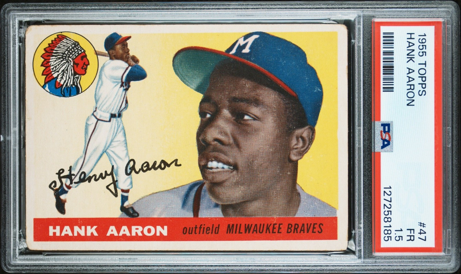 1955 Topps - Hank Aaron #47 PSA GRADED 1.5 FAIR