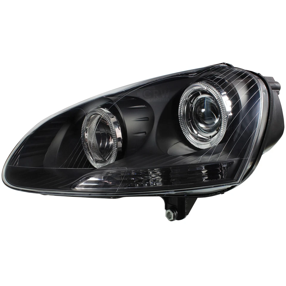 Scheinwerfersatz für VW Golf V 5 Typ 1K Bj. 03-08 Angel Eyes klar/schwarz H7+H7 - Bild 4 von 4