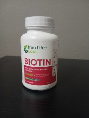 Trim Life Labs Biotin Maximum Strength Hair, Skin & Nail Health 340mg 60 Caps