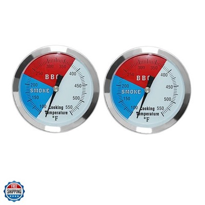 3 1/8 inch BBQ Thermometer Gauge 2 Pcs Charcoal Grill Pit Smoker Temp Gauge G...