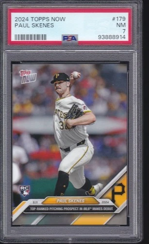 2024 Topps Now #179 PAUL SKENES RC MLB Debut ROOKIE Card NM Graded PSA 7