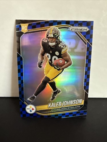 Panini Prizm 2025 Kaleb Johnson Rookie Blue Checkerboard Steelers NFL #375
