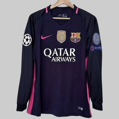Neymar Jr #11 FC Barcelona 2016/17 UCL Men's Long Sleeve Soccer