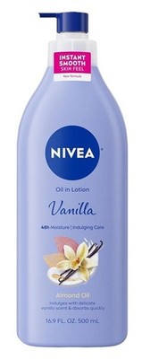 (3 PACK) Nivea Lotion Oil-Infused Vanilla/Almond Oil 16.9oz Pump