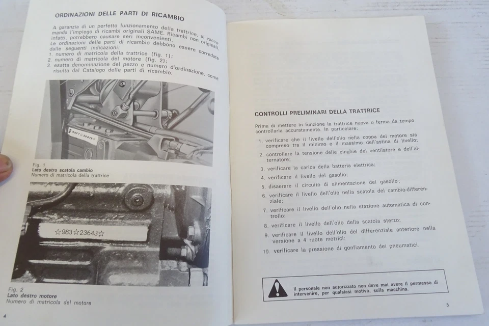 manuale uso manutenzione trattore Same Ranger 45 trattrice tractor - Immagine 2 di 4