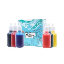 Scola Marbling Ink, 6 Assorted Colours, 25ml Bottles, 6 x 25ml, 