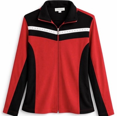 Red & Black Retro Track Jacket   Streetwear / Sportswear Breckenridge Size M