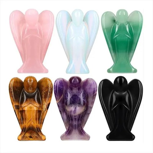 1 Pc Mini Crystal Angel Carving Healing Stone Home Decor Mineral Specimen
