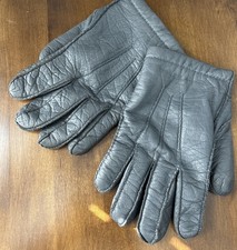 Mens Vintage ARIS Gray leather /cashmere lined gloves Sz L
