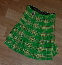 Scottish Design Tartans Green Plaid Kilt Size 32 Cosplay Renaissance B11