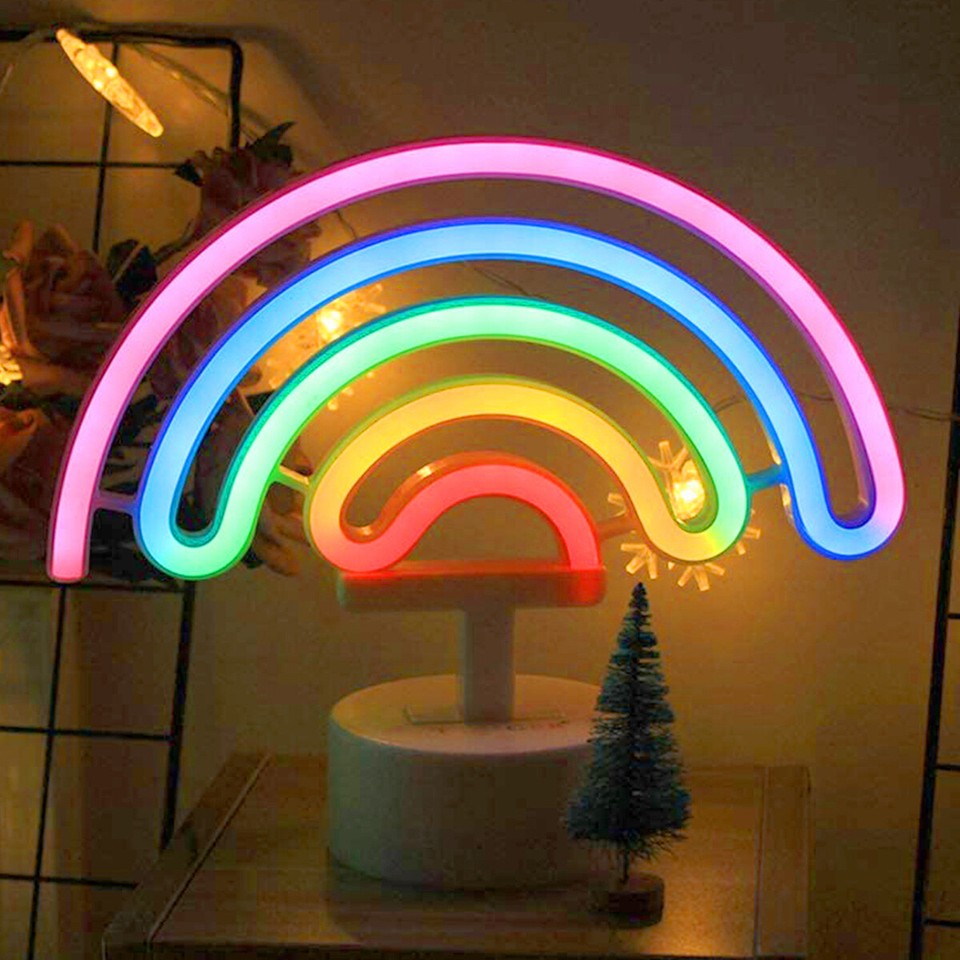 Neon Sign LED Rainbowshaped Neon Light Battery/USB Powered Colorful