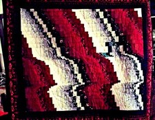 Quilt Wall Art Handmade Machine Hand Stitched 46" x 52" Throw Lap Bold Design