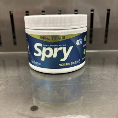 Xlear Spry Sugar-Free Gum, Natural Peppermint, No Aspartame, GF, 100 ct BB 8/27
