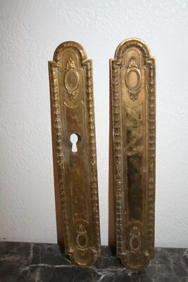 Antique époque XIXème, paire de plaques de propreté style Napoléon III - Photo 1/4