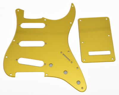 Gold Mirror SSS ST Style Guitar Pickguard Back Plate Screws fits USA Strat