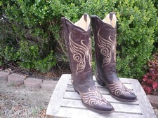 Women's 5 B M Corral Tobacco Butterfly Snip Toe Western Cowboy Boots L5004