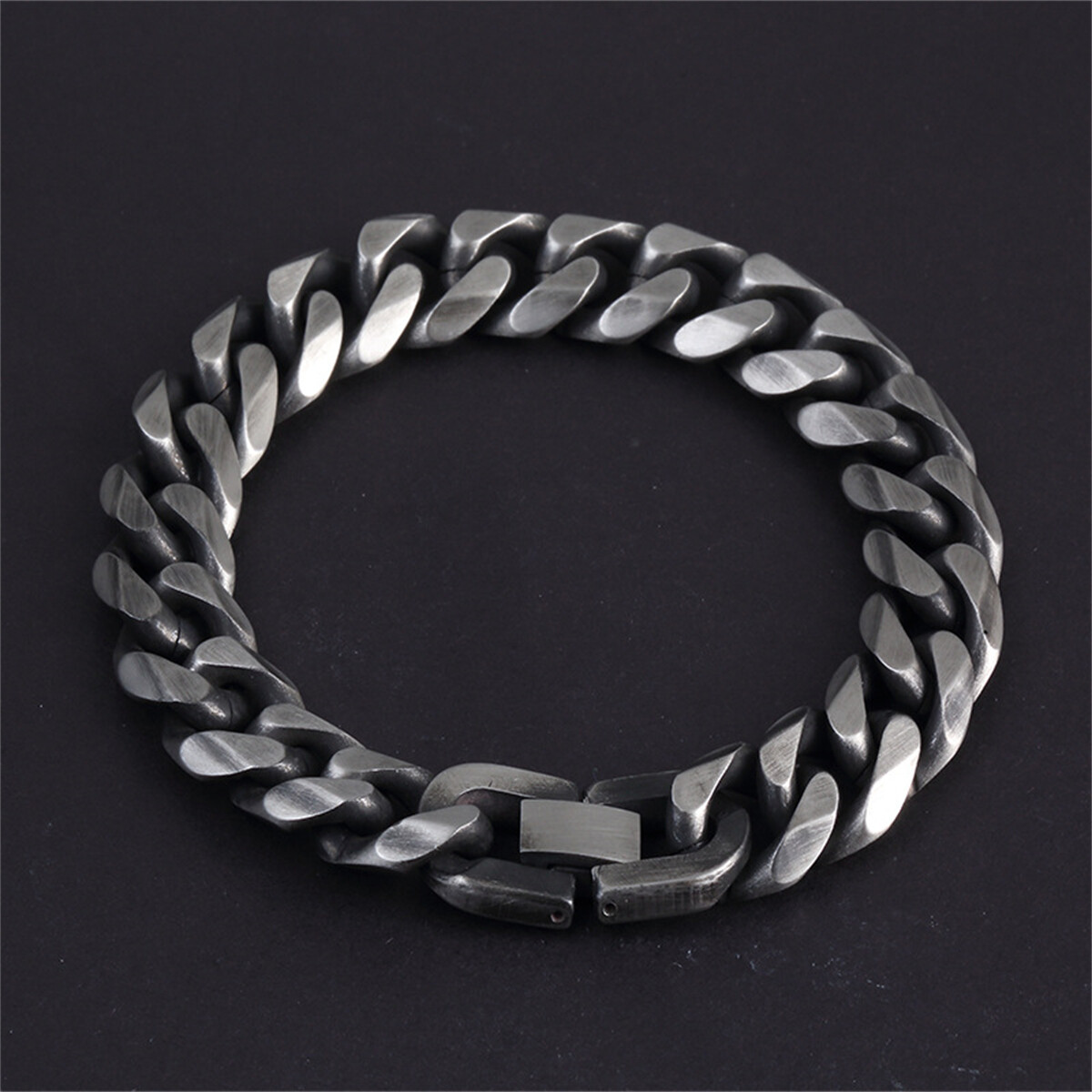 10/13mm Men Titanium Steel Retro Curb Cuban Link Bracelet Hip-hop Chain  Jewelry