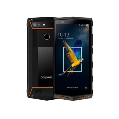 Robustes Smartphone entsperrt, OPTEL P60 wasserdicht NFC SOS GPS Fingerabdruck (Orange)