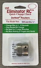 SHA0102 The Eliminator RC Quick Change Chuck - DeWalt Routers 625 Elu 1/2"-FAST!