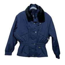 Head Skiwear Womens Jacket Navy Blue Vintage Elastic Waist&cuffs Size 12