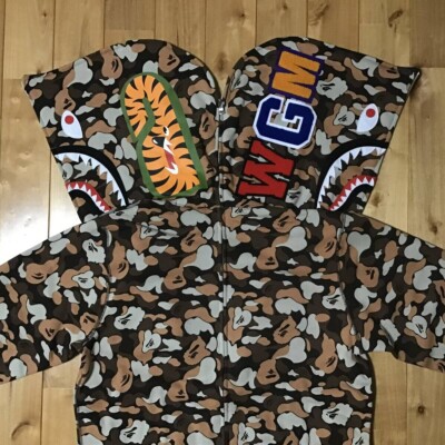 2024 BAPE THINK STORE CAMO Separate shark full zip hoodie A