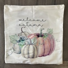 Set Of 4, Fall Pillow Covers 18  x 18  , Autumn Decor Throw Pillow Covers Blue Pu