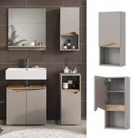 HäNgeschrank Marelle Greige Eiche 30 X 67 Cm Mit TüR Und Offenem Fach Vicco