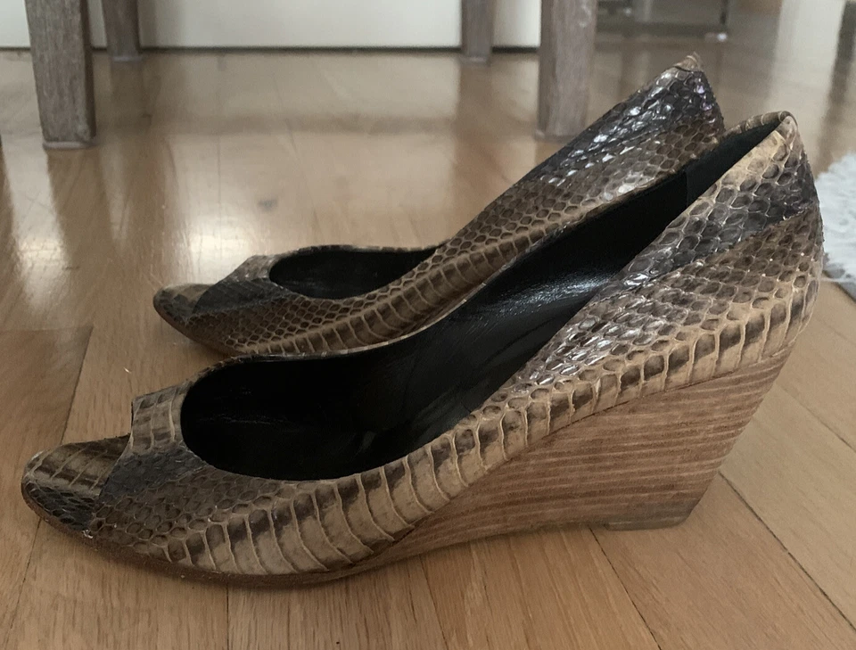 Mujer PIERRE HARDY Cuero Multicolor Sin Cordones Punta Abierta Cuñas Zapatos Talla 39 Foto 3 de 4