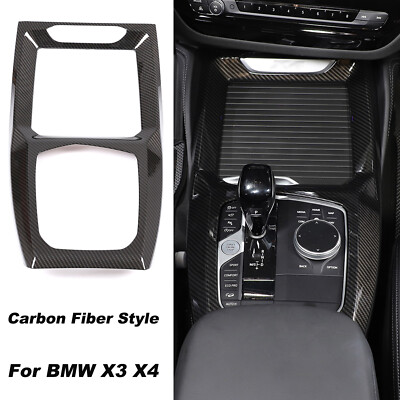 Fit For BMW X3 X4 2022-2023 ABS Carbon Fiber Look Gear Shift Panel Cover Trim