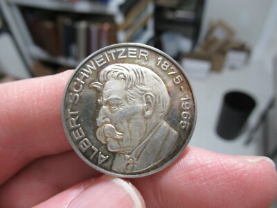 Rare Silver Medal, Albert Schweitzer (1875-1965), 1952 Peace Nobel