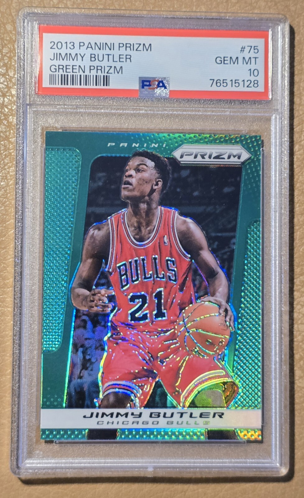 2013-14 Panini Prizm JIMMY BUTLER #75 Green Prizm PSA 10 Gem Mint Miami Heat