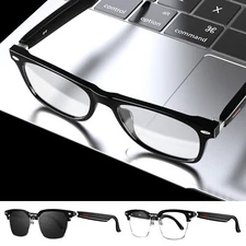 Smart Glasses  Audio Mic Speakers BT Call Sunglass Remote Camera Anti Blue-Light