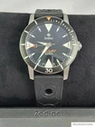 NEW Zodiac Super Sea Wolf Skin Diver Black Silver Automatic Watch ZO9214 NWT Box